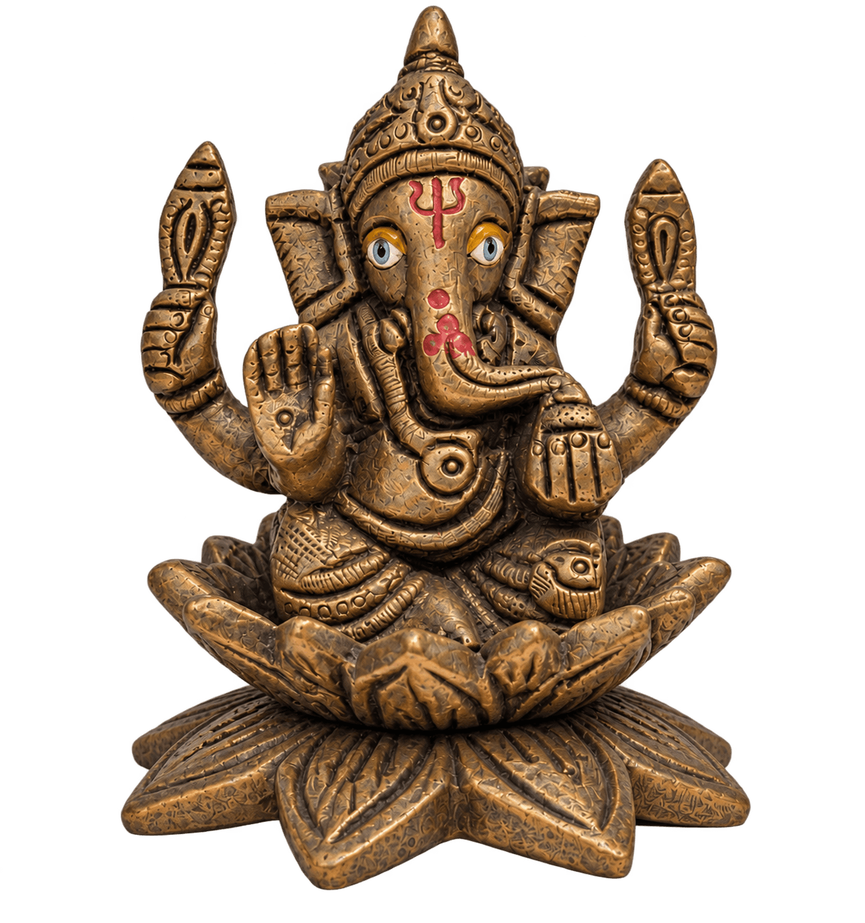 Faded Brass Ganesha Idol